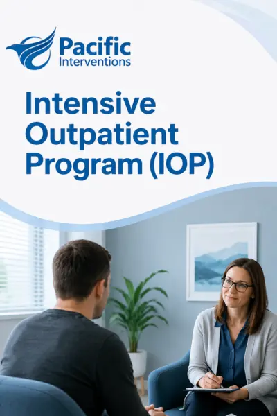 Pacific Interventions Intensive Outpatient Program (IOP) one-on-one addiction counselling session.