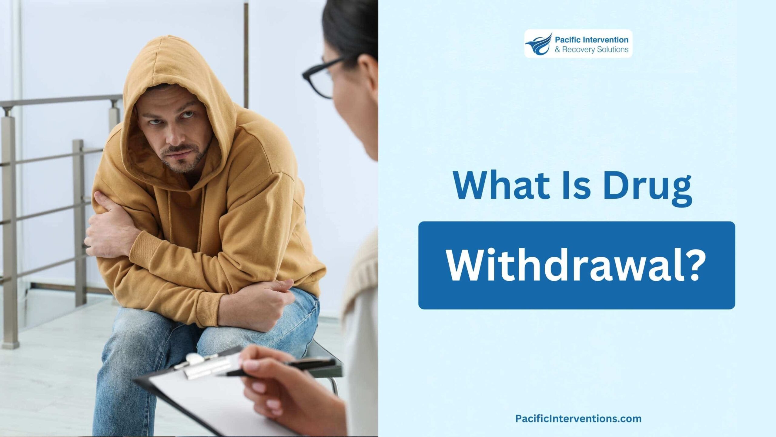 man meeting with addiction specialist to discuss drug withdrawal treatment and dependence