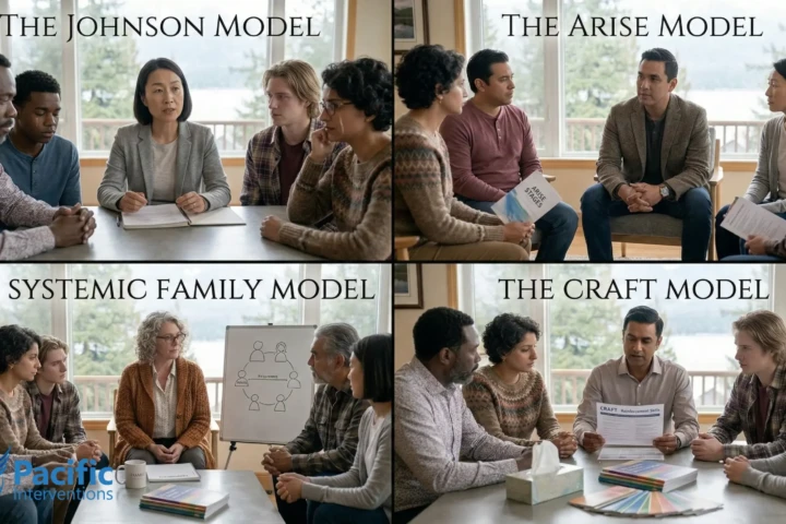four different family sessions of different intervention models